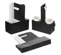 PATIKIL 2 Cup Drink Carrier with Handle 30 Pack Kraft Paperboard to Go Coffee Cup Holder, Portable Disposable Handled Drink Carriers for Take Out Restaurant Food Service, Multicolor