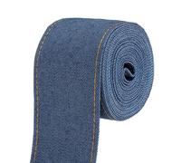 PATIKIL 2" Denim Ribbon, Total 3.3 Yard Layering Jean Fabric Craft Pure Color Strip for Bow DIY Making Hair Clip Garment Sewing Decorations, Dark Blue