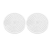 PATIKIL 2" Diameter 304 Stainless Steel Perforated Sheet, 2 Pcs 0.08" Hole 19GA Expanded Metal Mesh Round Slices Plate Screen Decorative Meshes for Ventilation Grill Smoking, Silver Tone