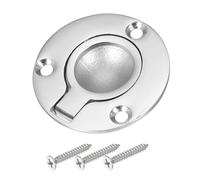 PATIKIL 2" Flush Pull Ring Handles, 316 Stainless Steel Round Recessed Door Pull Hidden Boat Hatch Latch with Screws for Marine Yacht Furniture, Silver