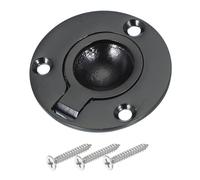 PATIKIL 2" Flush Pull Ring Handles, 316 Stainless Steel Round Recessed Door Pull Hidden Boat Hatch Latch with Screws for Marine Yacht Furniture, Black
