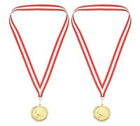PATIKIL 2" Gold Table Tennis Medals, 2 Pack Table Tennis Award Medals with Ribbon Red White for Games Sports Competitions