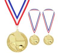 PATIKIL 2" Gold Table Tennis Medals, 5 Pack Table Tennis Award Medals with Ribbon Red White for Games Sports Competitions