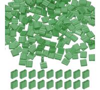 PATIKIL 2 Hole Glass Seed Beads, 200 Pcs 5x5mm Square Space Loose Beads Flat Rectangle Bead for Multi Strand Bracelet Jewelry Making Necklace Earrings Crafts Decorations, Green