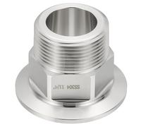 PATIKIL 2 in TC Tri Clamps Adaptor, 1pcs Tri Clamps Fittings to NPT 1-1/4 Male Thread Adaptor Hexagonal Sanitary 304 Stainless Steel for Food Beverage Equipment, 64mm Ferrule