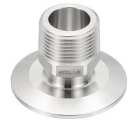PATIKIL 2 in TC Tri Clamps Adaptor, 1pcs Tri Clamps Fittings to NPT 1 Male Thread Adaptor Hexagonal Sanitary 304 Stainless Steel for Food Beverage Equipment, 64mm Ferrule