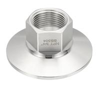 PATIKIL 2 in TC Tri Clamps Adaptor, 1pcs Tri Clamps Fittings to NPT 3/4 Female Thread Adaptor Hexagonal Sanitary 304 Stainless Steel for Food Beverage Equipment, 64mm Ferrule