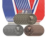 PATIKIL 2 Inch Award Medals, 3 Pcs 1st 2nd 3rd Place Winner Medals Round Funny Zinc Alloy Trophy Medals with Neck Ribbon for Sports Competitions/School Activities/Party, Classic Color