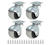 PATIKIL 2 Inch Ball Caster Wheels, 4 Pack 360° Rotating Swivel Top Plate Wheels Total Capacity 397 lbs Caster with M4 Screws for Furniture Table Cabinet