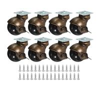 PATIKIL 2 Inch Ball Caster Wheels with Brake, 8 Pack 360° Rotating Swivel Top Plate Wheels Locking Caster with M8 Screws for Furniture Table Cabinet Bronze