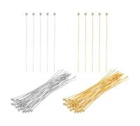 PATIKIL 2 Inch Ball Pins, Jewelry Making Headpins Straight Pins Findings Bendable for DIY Craft Bracelet Necklace Earring Pendant Making Supplies-400Pcs(Silver Gold)