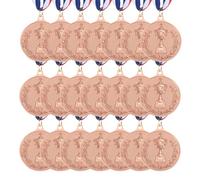 PATIKIL 2 Inch Bronze Award Metals, 21 Pack Winner Award Medals 3rd Prize with Neck Ribbons Red White Blue for Games Sports Competitions