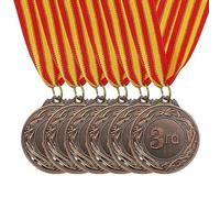 PATIKIL 2 Inch Bronze Award Metals, 6 Pieces Award Medals 3rd Place Bronze Prize with Neck Ribbon for Games Sports Competitions
