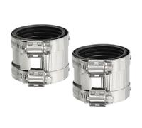 PATIKIL 2 Inch Flexible Pipe Coupling with Clamps, 2 Pcs 304 Stainless Steel No Hub Couplings Pipe Connector with Rubber Liner for PVC and Metal Pipes, Drain System