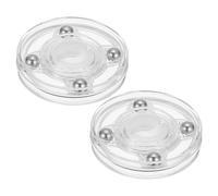 PATIKIL 2 Inch Heavy Rotating Swivel Stand, 2Pcs 360˚ Rotation Lazy Susan Turntable with Steel Ball Bearings for Model Base Rotating Plants TV Computers Monitors, Clear