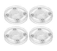 PATIKIL 2 Inch Heavy Rotating Swivel Stand, 4Pcs 360˚ Rotation Lazy Susan Turntable with Steel Ball Bearings for Model Base Rotating Plants TV Computers Monitors, Clear