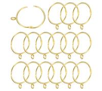 PATIKIL 2 Inch Inner Dia Curtain Rod Rings with Eyelets, 16 Pcs Metal Drapery Ring for Curtain Rods Hoop Pins, Gold Tone