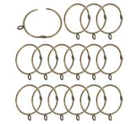 PATIKIL 2 Inch Inner Dia Curtain Rod Rings with Eyelets, 16 Pcs Metal Drapery Ring for Curtain Rods Hoop Pins, Bronze