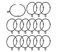 PATIKIL 2 Inch Inner Dia Curtain Rod Rings with Eyelets, 16 Pcs Metal Drapery Ring for Curtain Rods Hoop Pins, Black