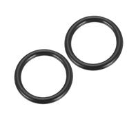 PATIKIL 2 Inch Metal O Ring, 2 Pcs Seamless Solid 304 Stainless Steel Rings for DIY Crafts Bags Dream Catcher Dog Leashes Wall Plant Hangers, Black 8mm x 50mm