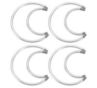 PATIKIL 2 Inch Moon Dream Catcher Rings, 4 Pcs Metal Christmas Macrame Wreath Floral Ring Hoop for Home Car DIY Craft Wedding Wall Hanging Decoration, Silver