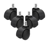 PATIKIL 2 Inch Office Chair Wheel Replacement, 5 Pack Desk Chair Wheels with 7/16" x 7/8" Quite Rolling Caster Wheels 110 Lbs Per Wheel for Wood Floors Carpet, Black