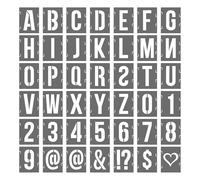 PATIKIL 2 Inch Plastic Letter and Number Stencils, 42 Pcs Reusable Alphabet Stencils for Painting Spraying on Wall, Wood, Shop