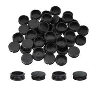 PATIKIL 2 Inch Plastic Tubing End Caps, 50 Pcs Round Hole Plug Insert for Round Iron Pipe Chair Leg Table Bookshelves Patio Furniture, Black