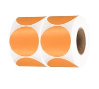 PATIKIL 2 Inch Round Thermal Label Stickers, 2Rolls/Total 1200Pcs Circle Direct Thermal Sticker Labels Self-Adhesive Thermal Printer Stickers for Business Classroom Office, Orange