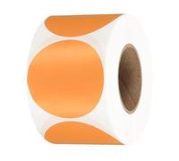 PATIKIL 2 Inch Round Thermal Label Stickers, 600Pcs Circle Direct Thermal Sticker Labels Self-Adhesive Thermal Printer Stickers for Business Classroom Office, Orange