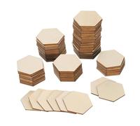 PATIKIL 2 Inch Unfinished Hexagon Wood Slices, 100 Pack Blank Wooden Discs Cutouts for DIY Art Crafts Painting Decor Christmas Decorations