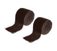 PATIKIL 2 Inch Velvet Ribbon, 2 Roll Total 6 Yard Velvet Frayed Fringe Ribbon for Gift Wrapping Flower Bouquet Wedding Invitations, Brown