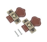 PATIKIL 2" Leather Drawer Pulls with Iron Sheet, 2 Pcs Leather Strap Trunk Handle Cabinet Knobs Hardware Replacement Single Hole with 22mm Screws for Dresser Door Suitcase, Light Brown