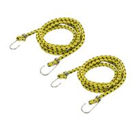 PATIKIL 2 m x 10 mm Marine Grade Bungee Cord with Hooks, 2Pcs Rubber Heavy Duty Outdoor Elastic Straps Kayak Stretch String Rope for Securing Luggage Moving Cargo, Yellow