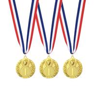 PATIKIL 2" Metal Award Medals, 3 Pcs 1st Winner Medals with Neck Ribbon for Party Competitions Sports Adults Participation, Golden (Torch Style)