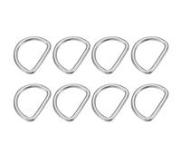 PATIKIL 2" Metal D-Rings, 8 Pcs 304 Stainless Steel D Ring Welded Solid Dee Rings DIY Accessories for Belts Sewing Dog Collars Webbing Straps, 5x40mm