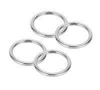 PATIKIL 2" Metal O Rings, 4 Pcs 304 Stainless Steel O-Ring Heavy Smooth Round Rings for Macrame, DIY Craft, Hardware, Keychain, Belt, Dog Leash, 6mmx50mm