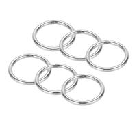 PATIKIL 2" Metal O Rings, 6 Pcs 304 Stainless Steel O-Ring Heavy Smooth Round Rings for Macrame, DIY Craft, Hardware, Keychain, Belt, Dog Leash, 3mmx50mm