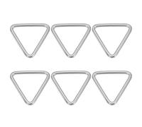 PATIKIL 2" Metal Triangle Rings, 6 Pcs 304 Stainless Steel Triangle Ring Welded Solid Dee Rings DIY Accessories for Belts Sewing Dog Collars Webbing Straps, 6x50mm