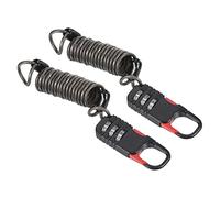 PATIKIL 2 Pack 3 Digit Combination Lock, Helmet Padlock Cable Lock Gym Locker Lock with 1.64Ft Flexible Security Steel Lock Wire for Bike Locker Travel Luggage, Black