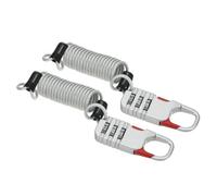 PATIKIL 2 Pack 3 Digit Combination Lock, Helmet Padlock Cable Lock Gym Locker Lock with 1.64Ft Flexible Security Steel Lock Wire for Bike Locker Travel Luggage, Silver