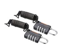PATIKIL 2 Pack 4 Digit Combination Lock, Helmet Padlock Cable Lock Gym Locker Lock with 3.28Ft Flexible Security Steel Lock Wire for Bike Locker Travel Luggage, Black