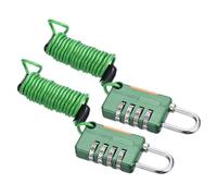 PATIKIL 2 Pack 4 Digit Combination Lock, Helmet Padlock Cable Lock Gym Locker Lock with 3.28Ft Flexible Security Steel Lock Wire for Bike Locker Travel Luggage, Green