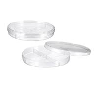 PATIKIL 2 Pack 90mm/3.5 Inch Plastic Petri Dishes with Lids, 4 Compartments Culture Dish Tissue Culture Plate for Lab Science Experiments, Clear