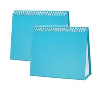 PATIKIL 2 Pack Blank Desk Calendar Base, Flip Calendar Standing 8.3 x 6.7" Pearl Paper Small Desk Calendar for DIY Home Office Desktop Accessory Decor Monthly Planner, Sky Blue