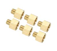 PATIKIL 2 Pack Brass Pipe Fitting Hex Bushing, 1/2" NPT Female to 1/4" NPT Male Reducer Adapter Pipe Extension Fittings for Tub Spout Shower, Golden
