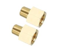 PATIKIL 2 Pack Brass Pipe Fitting Hex Bushing, 1/4" NPT Female to 1/8" NPT Male Reducer Adapter Pipe Extension Fittings for Tub Spout Shower, Golden