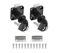 PATIKIL 2 Pack Drawer Lock with Keys, Keyed Different Alloy Steel Desktop Lock With1-1/4 Length 3/4" Dia Cylinder Cam Cabinet Locks for File Drawer RV Storage Replacement, Black