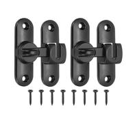 PATIKIL 2 Pack Flip Sliding Door Latch Safety Bar Gate Lock Hardware for Cabinet Bathroom Bedroom Garden, Black