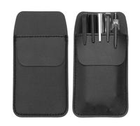 PATIKIL 2 Pack Leather Pocket Protector, MultiPurpose Pen Pocket Protector Pen Holder Organizer Pouch Pencil Sleeve for Heavy Duty Shirts Lab Coats Pointers Notes Card Office, Black